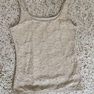 White House Black Market Lace Tank Tan Size Medium